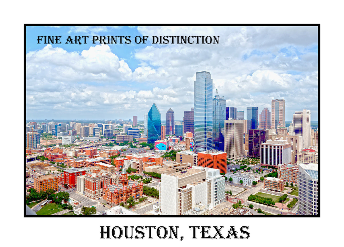 Houston Texas Skyline with the Bank of America Building in Poster Style