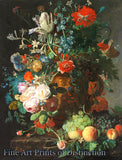 Still life with Flowers and Fruit by Jan van Huysum