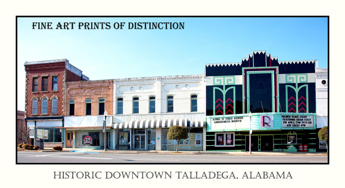 Talladega Alabama a Historic Downtown View in Poster Style