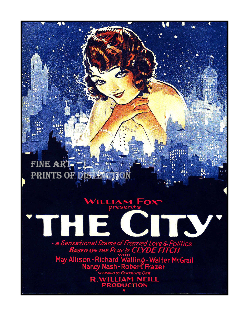 The City by William Fox 1926 Movie Poster Art Print