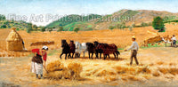 An archival premium Quality Art Print of a Harvest in Anticoli by Pedro Weingartner for sale by Brandywine General Store