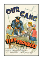 1939 movie poster of Tiny Troubles with the Our Gang stars Art Print