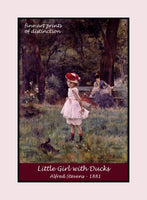 An archival premium Quality art Poster of Little Girl With Duck painted by Alfred Stevens in 1881 for sale by Brandywine General Store