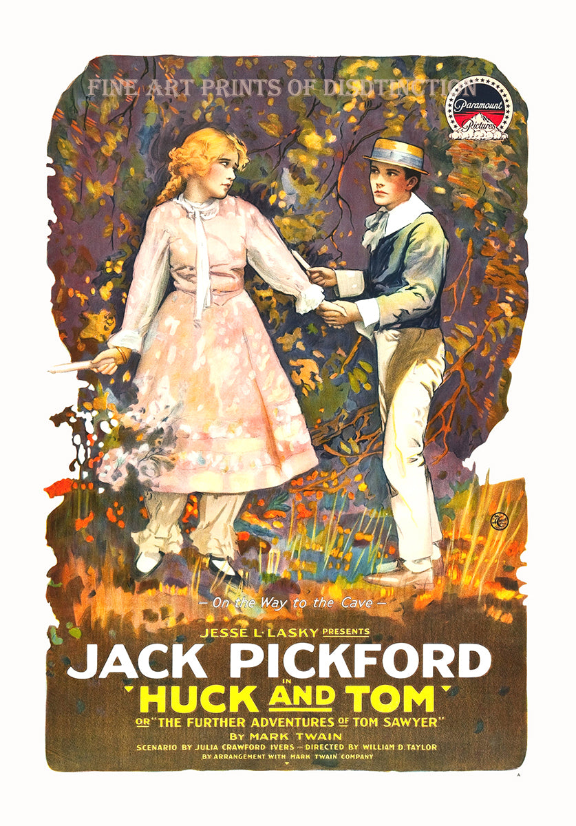 1918 silent film of Huck and Tom starring Jack Pickford Art Print