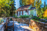 Quaint Museum with Rock Walls and Gardens Fine Art Print