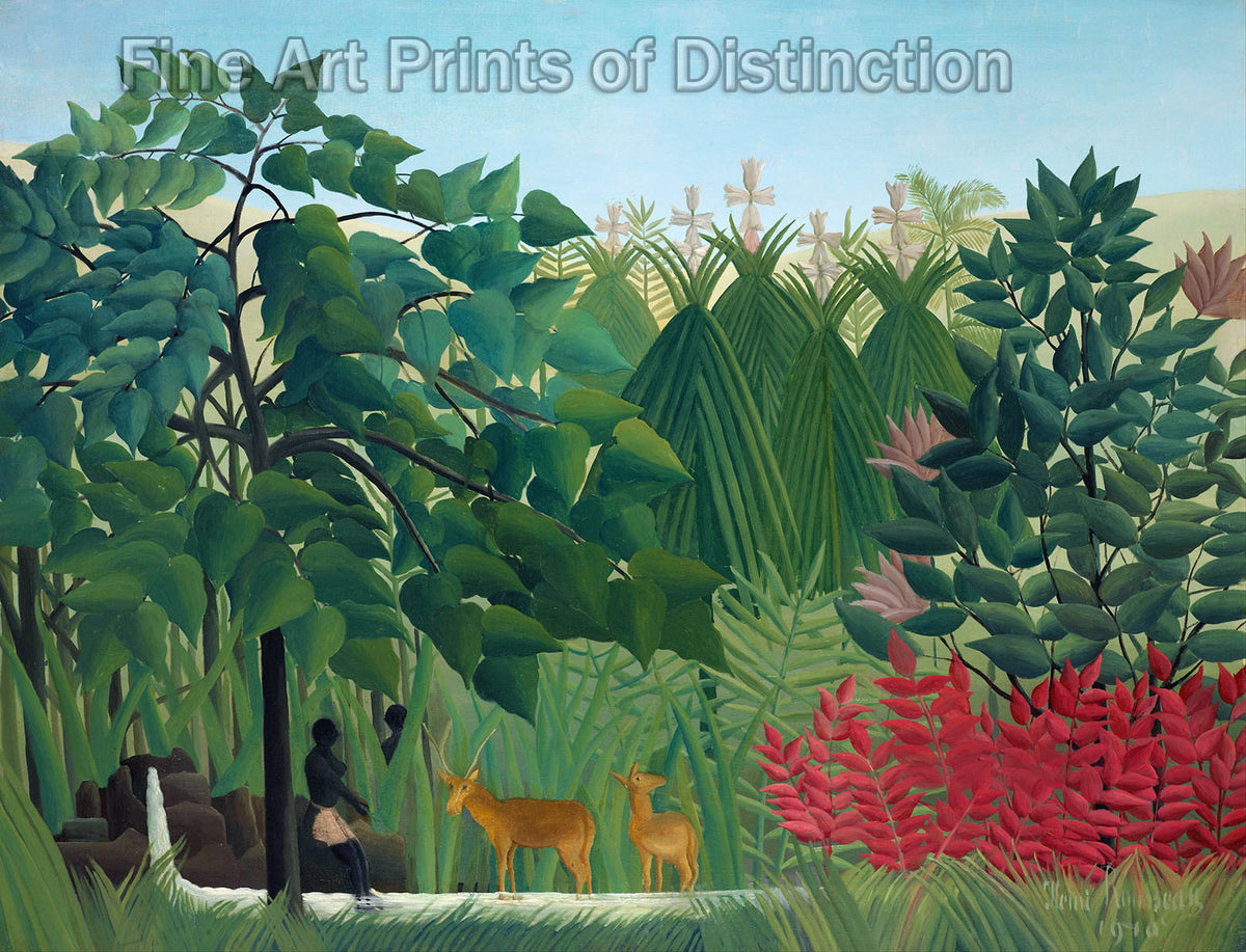 An archival premium Quality art Print of The Waterfall by Henri Rousseau for sale by Brandywine General Store
