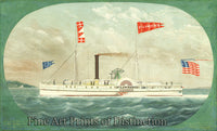 An archival premium Quality Folk Art Print of The Steamer St. Lawrence by James Bard for sale by Brandywine General Store