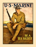 World War I recruiting poster of a US Marine Sea Soldier