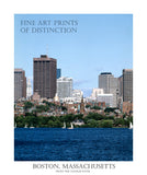 Poster Style Print of Boston, Massachusetts from the Charles River