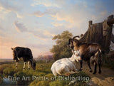 An archival premium Quality art Print of Goats by Eugene Joseph Verboeckhoven who also went by his initials EJ for sale by Brandywine General Store
