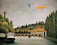 An archival premium Quality art Print of View of the Bridge of Sevres and the Hills of Clamont by Henri Rousseau for sale by Brandywine General Store