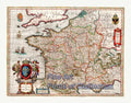 1649 Map of the Kingdom of France by J. Blaeu art print