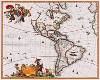 1658 Visscher Map of North and South America art print