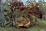 An archival premium Quality art Print of The Hungry Lion Throws Itself on the Antelope by Henri Rousseau for sale by Brandywine General Store