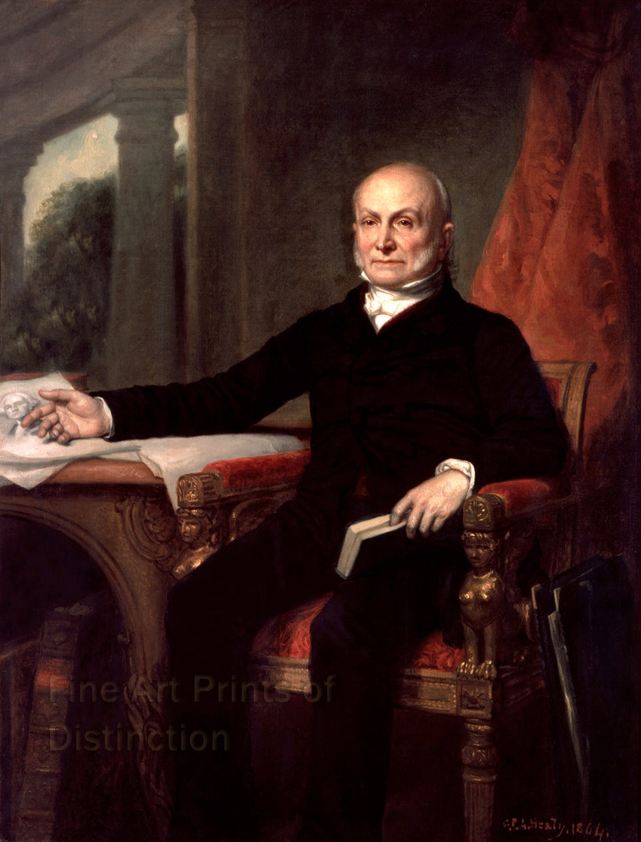 An archival premium Quality art Print of the John Quincy Adams Portrait painted by George Peter Alexander Healy in 1858 for sale by Brandywine General Store