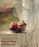 An archival premium Quality art Print of Flowers on a Window Ledge by John Lafarge for sale by Brandywine General Store