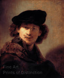 An archival premium Quality art Print of Self Portrait with Velvet Beret by Rembrandt for sale by Brandywine General Store