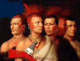 An archival premium Quality art Print of Young Omahaw, War Eagle, Little Missouri and Pawnees by Charles Bird King for sale by Brandywine General Store