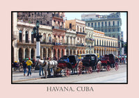 An archival premium Quality art Print of a Street Scene across from the Havana Cuba Capitol Building for sale by Brandywine General Store