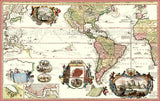 1730 New Map of the South Seas by Hendrik de Leth Art Print