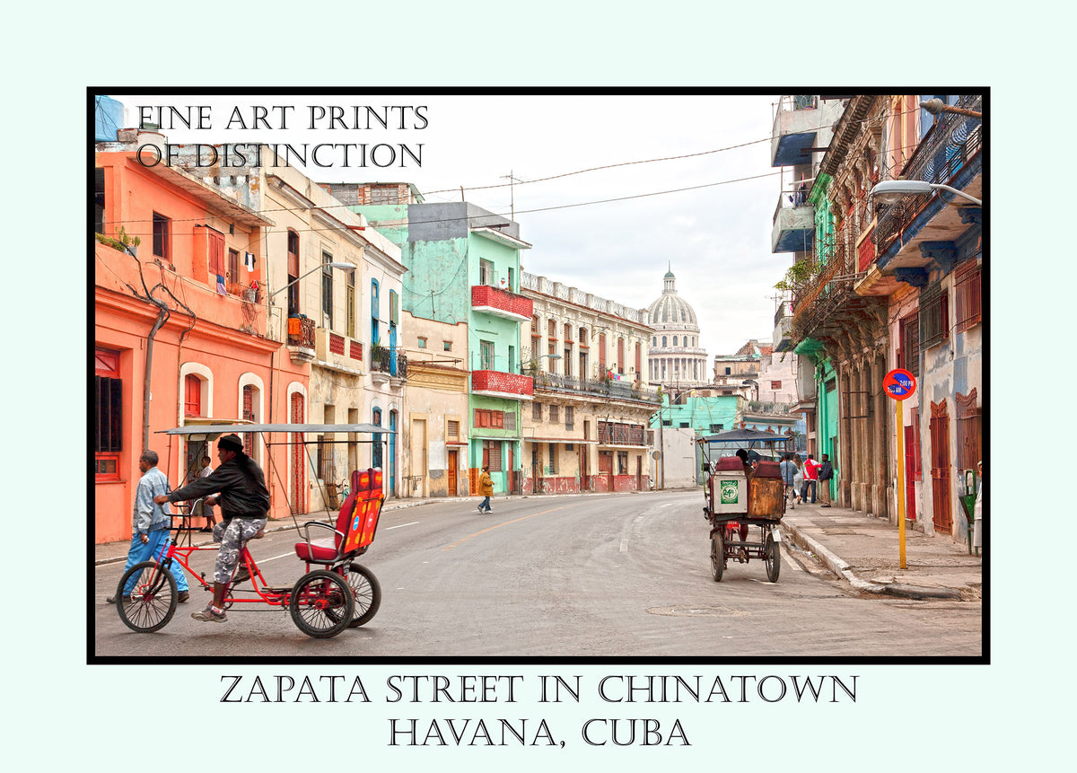 An archival premium Quality Poster of Zapata Street, Chinatown in Havana Cuba for sale by Brandywine General Store