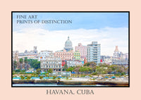 An archival premium Quality Art Poster of Havana Cuba with Capitol Building for sale by Brandywine General Store