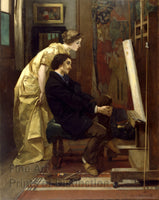 An archival premium Quality art Print of The Painter and his Model by Alfred Stevens for sale by Brandywine General Store