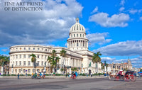 An archival premium Quality Art Print of El Capitolio or National Capitol Building in Havana, Cuba for sale by Brandywine General Store