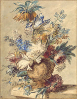 Bouquet of Spring Flowers in a Terra Cotta Vase by Jan van Huysum