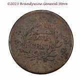 An 1801 Draped Bust Large Cent in About Good to good condition reverse side