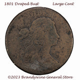 An 1801 Draped Bust Large Cent in About Good to good condition