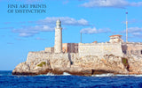 An archival premium Quality Art Print of Faro Castillo del Morro Lighthouse at Havana, Cuba for sale by Brandywine General Store
