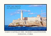 An archival premium Quality art Poster of Faro Castillo del Morro Lighthouse at Havana, Cuba for sale by Brandywine General Store