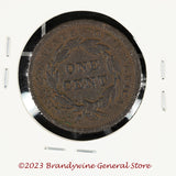 An 1843 Braided Hair Large Cent in very good condition reverse side