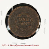 An 1849 Braided Hair Large Cent in about good condition reverse side