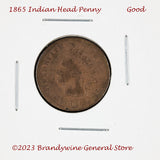 1865 Civil War Indian Head Penny in good condition
