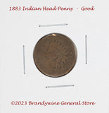 An 1883 Indian Head Penny in good condition with edge nick
