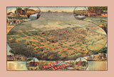 1885 Birds Eye View of Phoenix AZ Art Print
