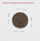 A 1887 Indian Head Penny in good condition reverse