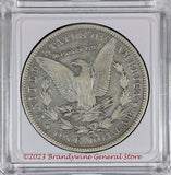 An 1892-S Morgan better date Silver Dollar in average circulated condition reverse side
