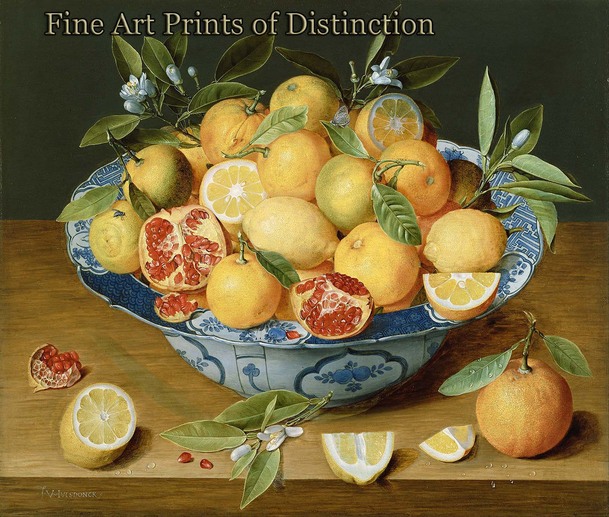 Still Life with Lemons, Oranges and Pomegranate by Jacob van Hulsdonck