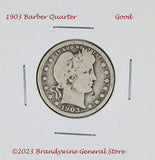 A 1903 Barber Quarter in good plus condition