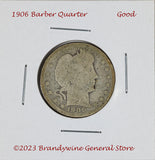 A 1906 Barber Quarter in good condition