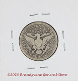 A 1908-D Barber Quarter in good condition reverse 