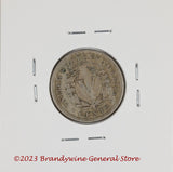 A 1912 Liberty or V Nickel in very fine condition reverse side