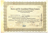 A 1914 Boston and Ely Consolidated Mining Company stock certificate