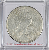 A 1926-S Peace Silver Dollar in average circulated plus condition reverse side