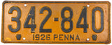 An antique single 1926 Pennsylvania passenger car license plate for sale at Brandywine General Store in very good minus condition