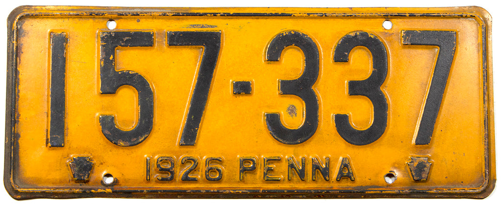 1926 Pennsylvania single License Plate | Brandywine General Store