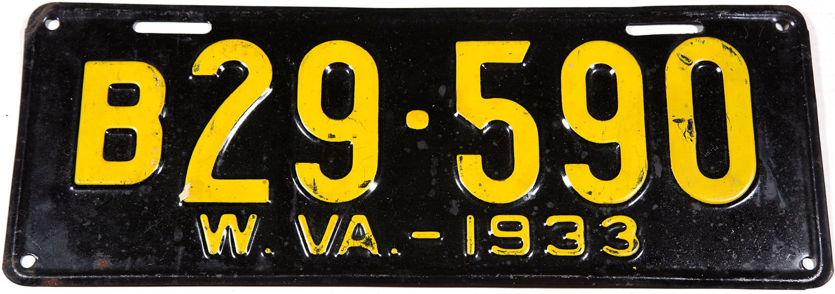 1933 West Virginia Truck License Plate | Brandywine General Store